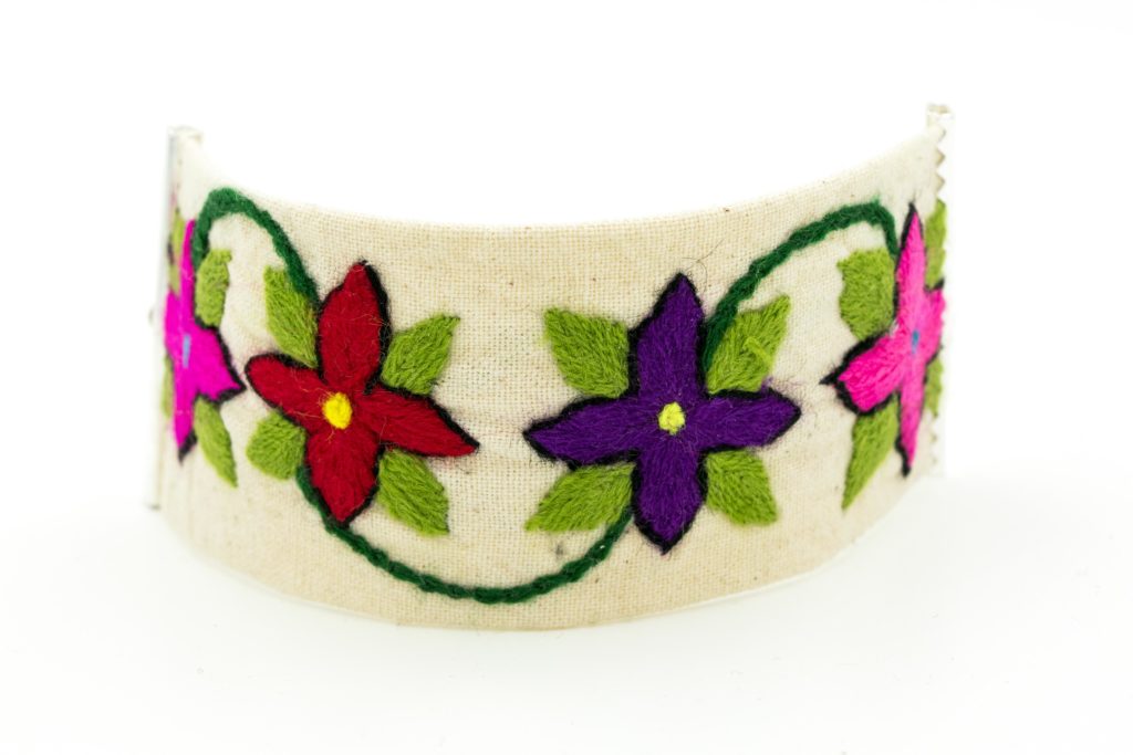 Embroidered Floral bracelet by Lia